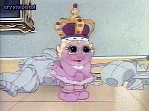 Cartoon Ballerina With Crown GIF