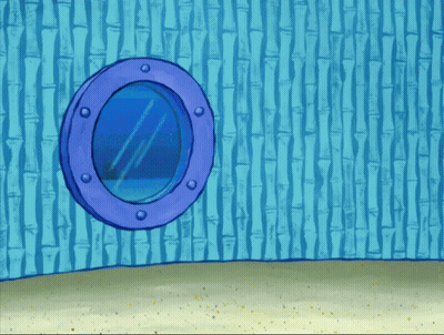 Cartoon Bamboo Wall With Round Window GIF
