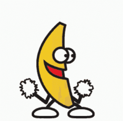 Cartoon Banana Cheering GIF