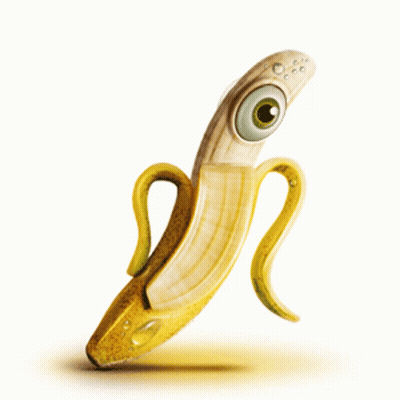 Cartoon Banana With Big Eye GIF