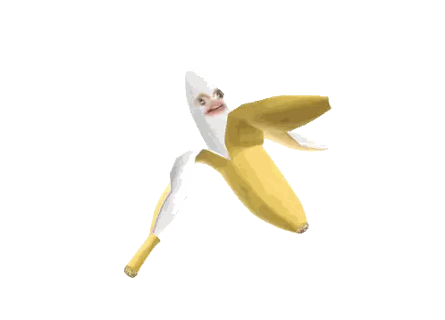 Cartoon Banana With Face Sticker