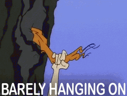 Cartoon Barely Hanging On GIF