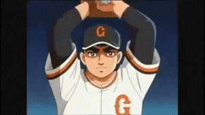 Cartoon Baseball Player With G On Cap GIF