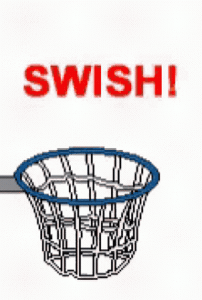 Cartoon Basketball Going Through Hoop GIF