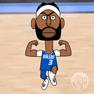 Cartoon Basketball Player In Dallas Jersey GIF