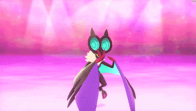 Cartoon Bat With Purple Wing Flying GIF
