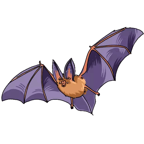 Cartoon Bat With Spread Wings Sticker