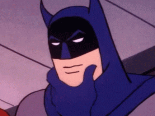 Cartoon Batman Holding Hand To Chin GIF