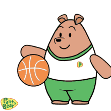 Cartoon Bear And Bouncy Ball GIF
