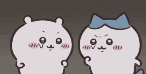 Cartoon Bear And Cat With Blue Bow GIF
