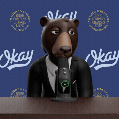 Cartoon Bear At Microphone Job's Not Finished GIF
