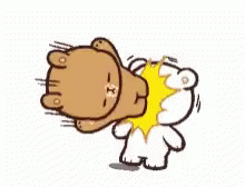 Cartoon Bear Being Punched By Another Bear GIF