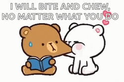 Cartoon Bear Bites Cheek GIF