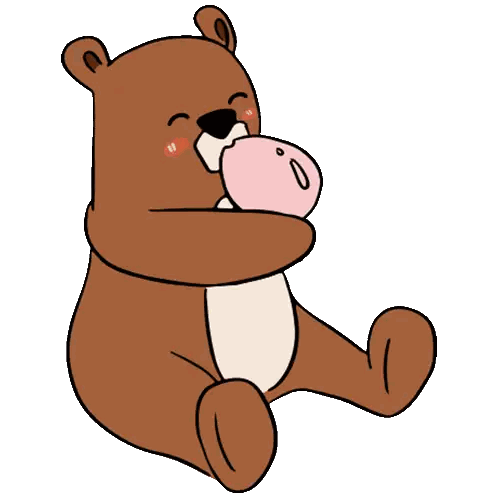 Cartoon Bear Blowing Bubble Gum Sticker
