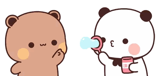 Cartoon Bear Blowing Bubbles Sticker