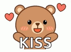 Cartoon Bear Blowing Kiss GIF