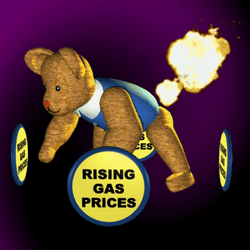 Cartoon Bear Burning Gas Animation GIF