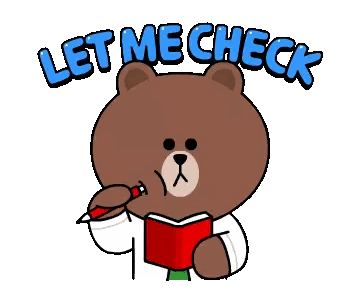 Cartoon Bear Checking Book Sticker