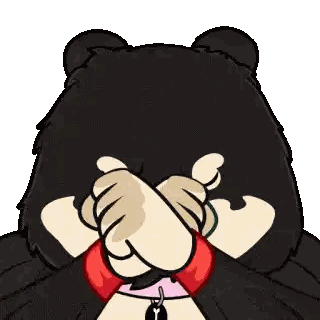 Cartoon Bear Covering Eyes Sticker