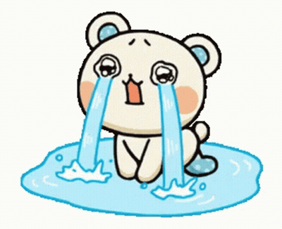 Cartoon Bear Crying On Puddle GIF