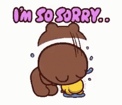 Cartoon Bear Crying Says I'm So Sorry GIF