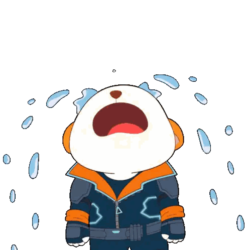 Cartoon Bear Crying Sticker