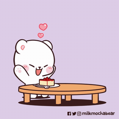 Cartoon Bear Eating Cake GIF