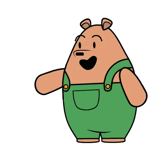 Cartoon Bear Giving Thumbs Up Good Job Sticker