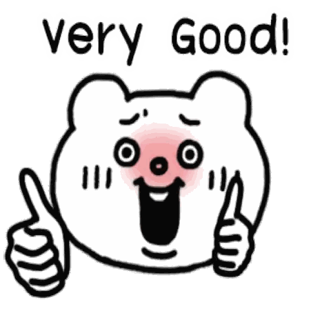 Cartoon Bear Giving Thumbs Up Very Good Sticker