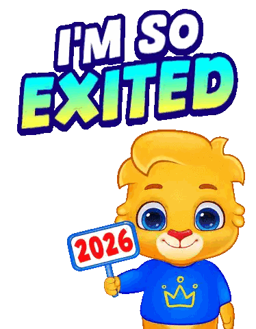 Cartoon Bear Holding 2026 Sign Sticker