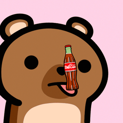Cartoon Bear Holding Coca Cola Bottle GIF
