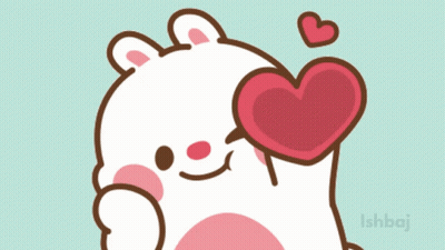 Cartoon Bear Holding Heart In Front Of Eyes GIF