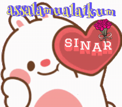 Cartoon Bear Holding Heart Saying Sinar GIF