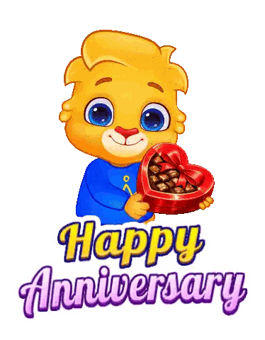 Cartoon Bear Holding Heart Shaped Chocolates Sticker