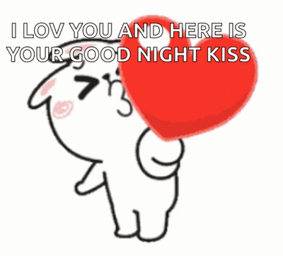 Cartoon Bear Holding Red Heart I Love You GIF
