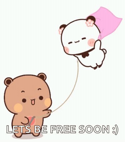 Cartoon Bear Holding Rope With Flying Panda