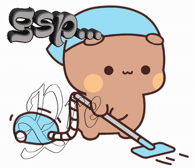 Cartoon Bear Holding Vacuum Cleaner With Ssp GIF
