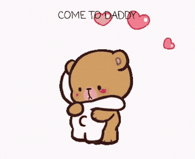 Cartoon Bear Hugging Another Bear Saying Come To Daddy GIF