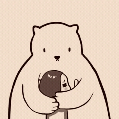 Cartoon Bear Hugging Man GIF