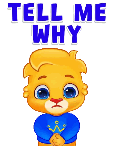 Cartoon Bear In Blue Shirt With Crown And Tell Me Why Sticker