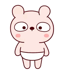 Cartoon Bear In Diaper With Question Mark Sticker