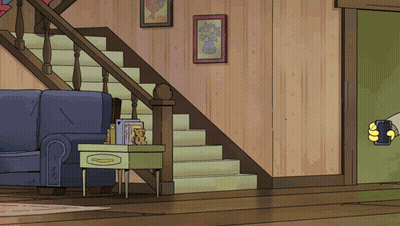 Cartoon Bear In Green Stoner Shirt GIF