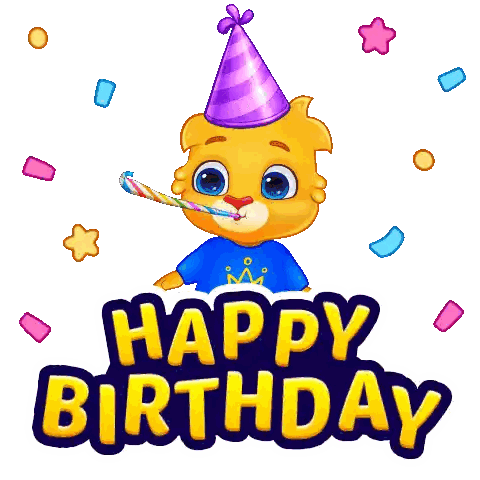 Cartoon Bear In Party Hat Holding Lollipop Sticker