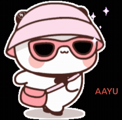 Cartoon Bear In Pink Hat And Sunglasses Aayu GIF