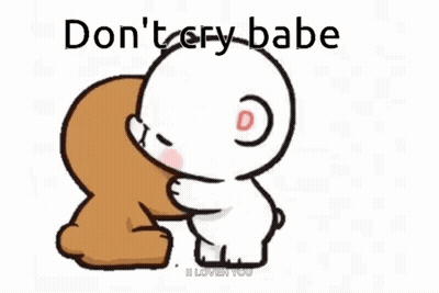 Cartoon Bear Kissing Another Bear Saying Don't Cry Babe GIF