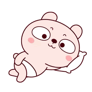 Cartoon Bear Laying Down With Pillow Sticker