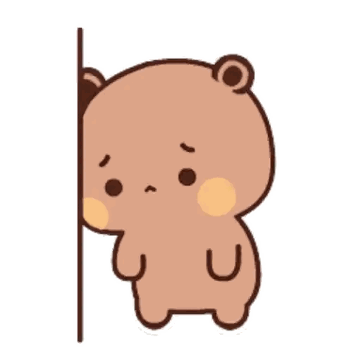 Cartoon Bear Leaning Against Wall Looking At Camera Sticker