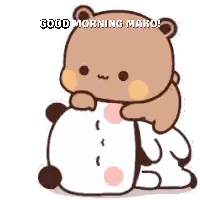 Cartoon Bear Lying On Another Bear Sticker