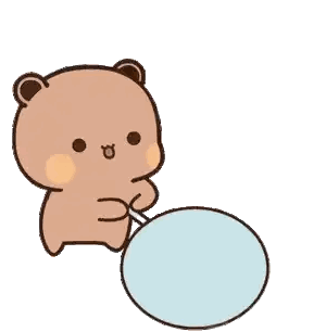 Cartoon Bear Next To Blue Ball With Lollipop Sticker