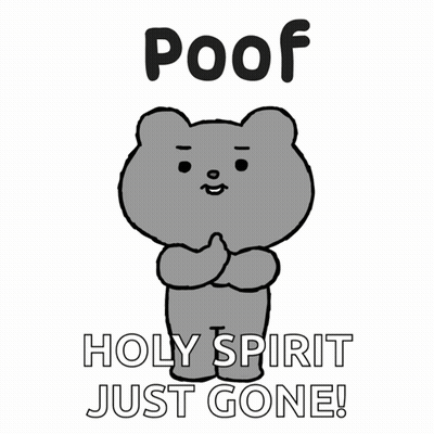 Cartoon Bear Poof Holy Spirit Just Gone GIF